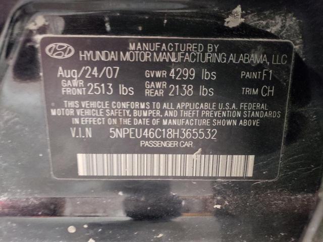 Photo 10 from auction – 2008 HYUNDAI SONATA SE with VIN 5NPEU46C18H365532