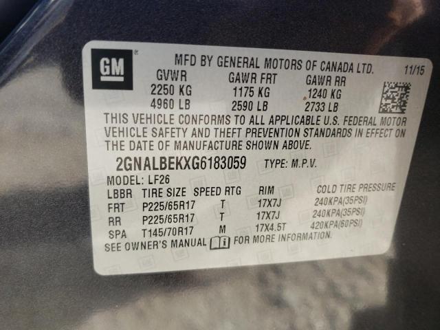 Photo 10 from auction – 2016 CHEVROLET EQUINOX LS with VIN 2GNALBEKXG6183059