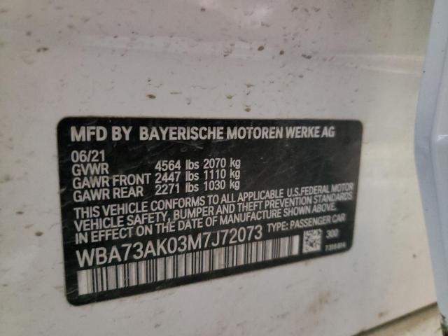 Photo 10 from auction – 2021 BMW 228XI with VIN WBA73AK03M7J72073