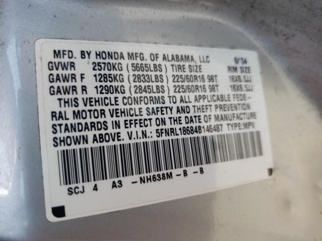 Photo 10 from auction – 2004 HONDA ODYSSEY EX with VIN 5FNRL18684B146487