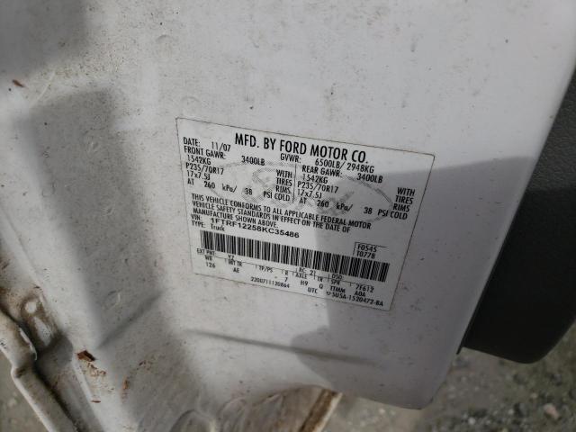 Photo 10 from auction – 2008 FORD F150 with VIN 1FTRF12258KC35486