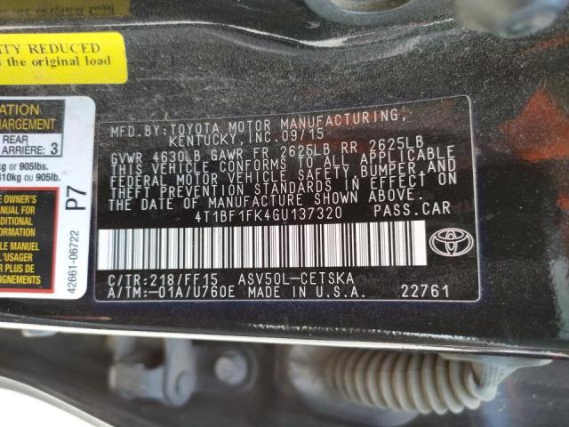 Photo 10 from auction – 2016 TOYOTA CAMRY LE with VIN 4T1BF1FK4GU137320