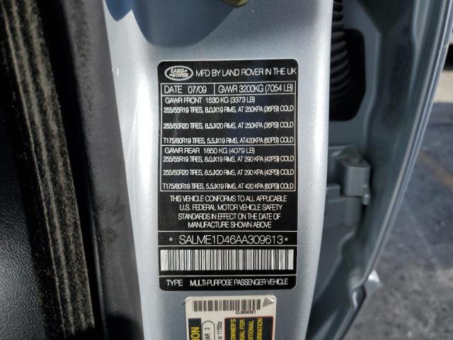 Photo 10 from auction – 2010 LAND ROVER RANGE ROVE with VIN SALME1D46AA309613