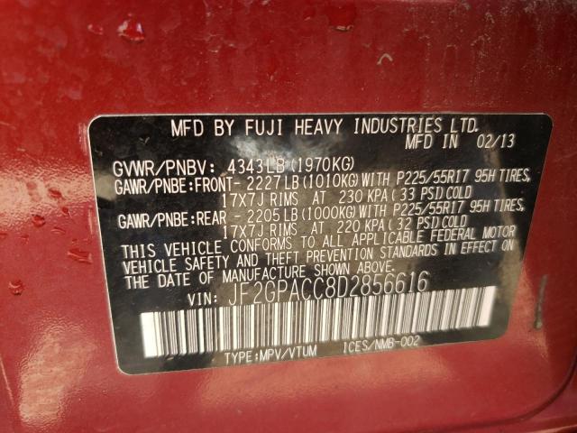 Photo 10 from auction – 2013 SUBARU XV CROSSTR with VIN JF2GPACC8D2856616