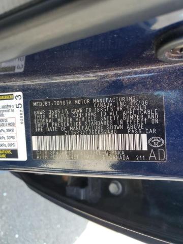Photo 10 from auction – 2006 TOYOTA COROLLA with VIN 2T1BR32E26C692480