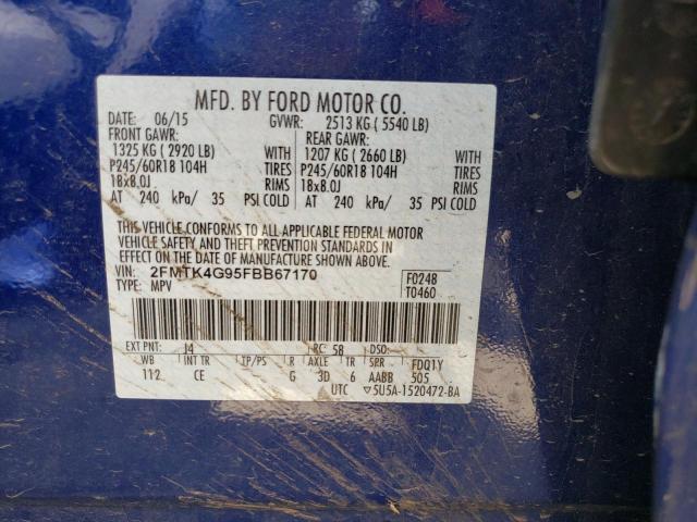 Photo 10 from auction – 2015 FORD EDGE SE with VIN 2FMTK4G95FBB67170