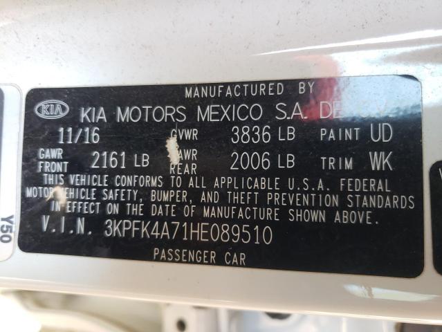 Photo 10 from auction – 2017 KIA FORTE LX with VIN 3KPFK4A71HE089510