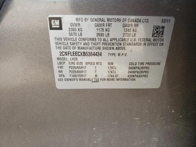 Photo 10 from auction – 2011 CHEVROLET EQUINOX LT with VIN 2CNFLEECXB6364434