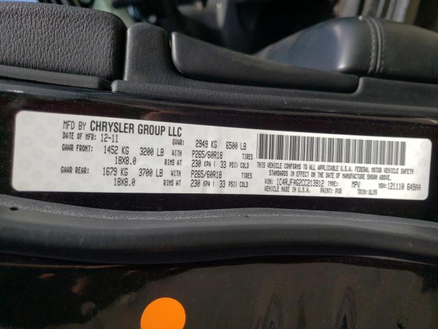 Photo 10 from auction – 2012 JEEP GRAND CHER with VIN 1C4RJFAG2CC213912