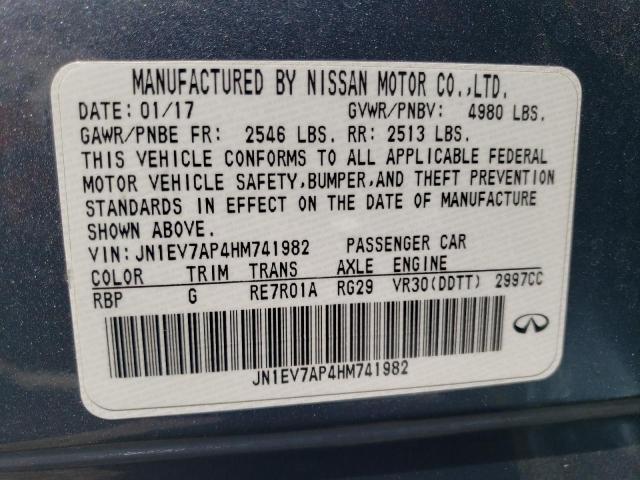 Photo 10 from auction – 2017 INFINITI Q50 PREMIU with VIN JN1EV7AP4HM741982