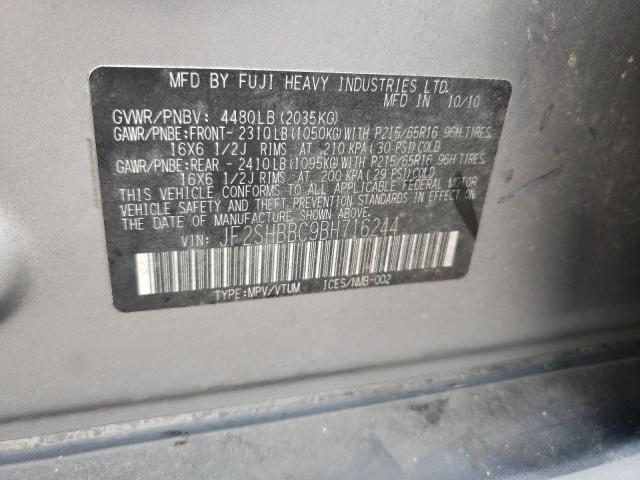 Photo 10 from auction – 2011 SUBARU FORESTER 2 with VIN JF2SHBBC9BH716244