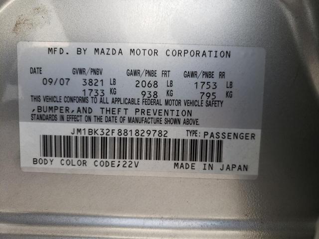 Photo 10 from auction – 2008 MAZDA 3 I with VIN JM1BK32F881829782