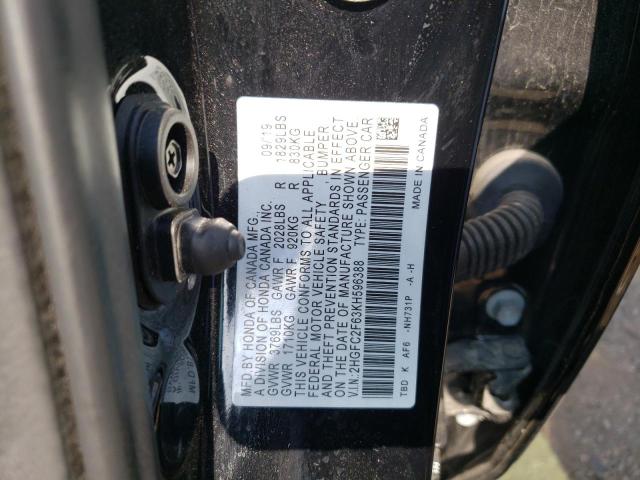 Photo 10 from auction – 2019 HONDA CIVIC LX with VIN 2HGFC2F63KH596388