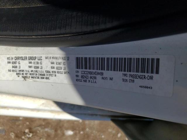 Photo 10 from auction – 2013 DODGE AVENGER SE with VIN 1C3CDZAB0DN534490