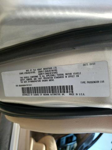 Photo 10 from auction – 2004 SUBARU LEGACY OUT with VIN 4S3BH896847617411