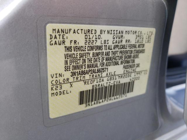 Photo 10 from auction – 2010 NISSAN SENTRA 2.0 with VIN 3N1AB6AP2AL662571