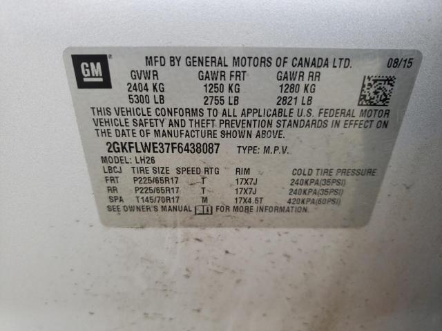 Photo 10 from auction – 2015 GMC TERRAIN SL with VIN 2GKFLWE37F6438087