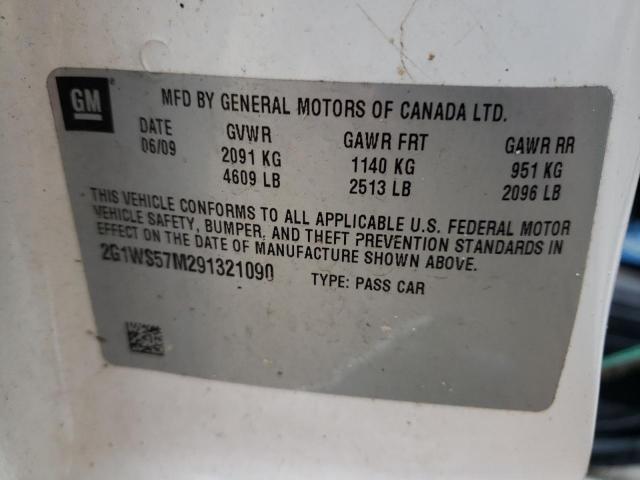 Photo 10 from auction – 2009 CHEVROLET IMPALA POL with VIN 2G1WS57M291321090