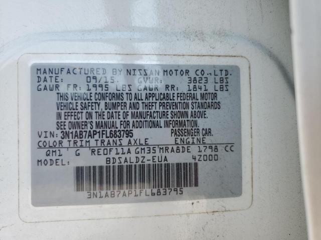 Photo 10 from auction – 2015 NISSAN SENTRA S with VIN 3N1AB7AP1FL683795