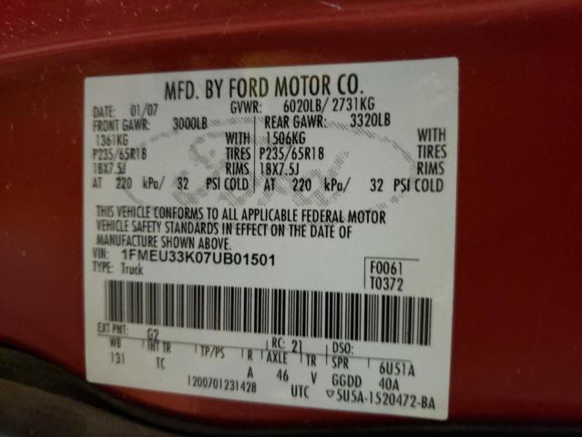Photo 10 from auction – 2007 FORD EXPLORER S with VIN 1FMEU33K07UB01501