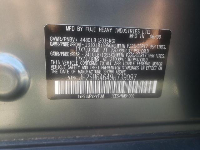Photo 10 from auction – 2009 SUBARU FORESTER 2 with VIN JF2SH64649H739097