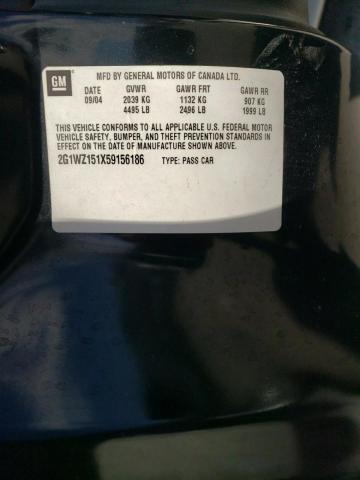 Photo 10 from auction – 2005 CHEVROLET MONTE CARL with VIN 2G1WZ151X59156186