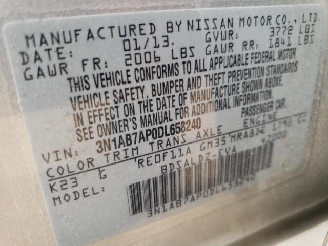 Photo 10 from auction – 2013 NISSAN SENTRA S with VIN 3N1AB7AP0DL658240