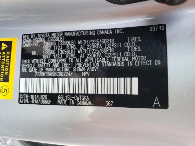 Photo 10 from auction – 2011 LEXUS RX 350 with VIN 2T2BK1BA9BC082247