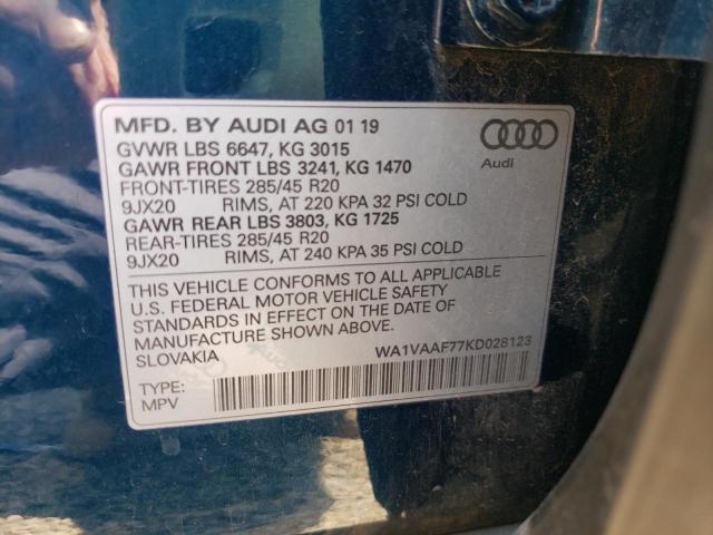 Photo 10 from auction – 2019 AUDI Q7 PRESTIG with VIN WA1VAAF77KD028123