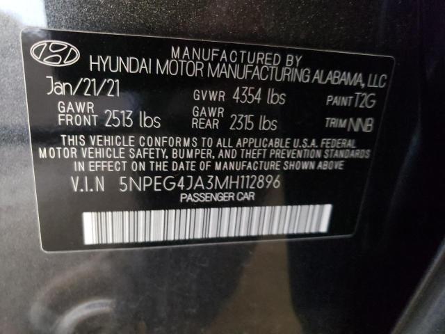Photo 10 from auction – 2021 HYUNDAI SONATA SE with VIN 5NPEG4JA3MH112896