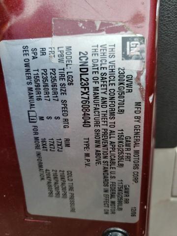 Photo 10 from auction – 2007 CHEVROLET EQUINOX LS with VIN 2CNDL23FX76084040