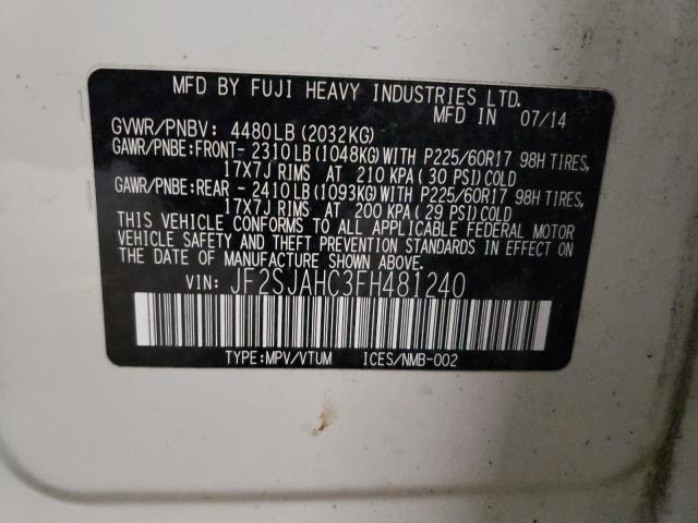 Photo 10 from auction – 2015 SUBARU FORESTER 2 with VIN JF2SJAHC3FH481240