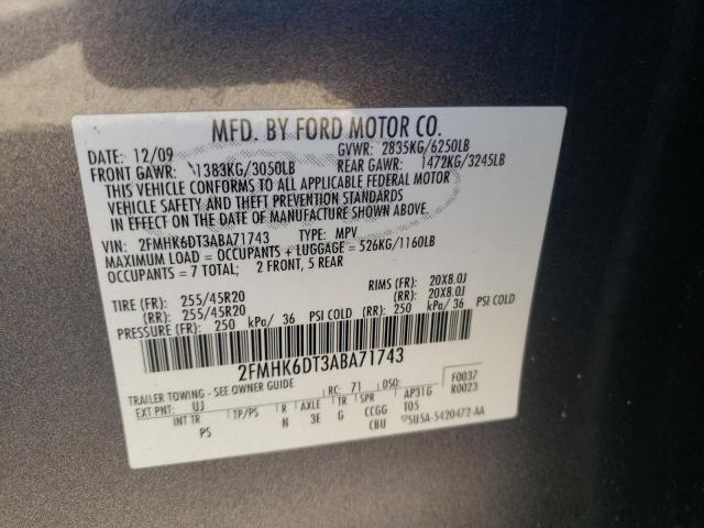 Photo 10 from auction – 2010 FORD FLEX LIMIT with VIN 2FMHK6DT3ABA71743