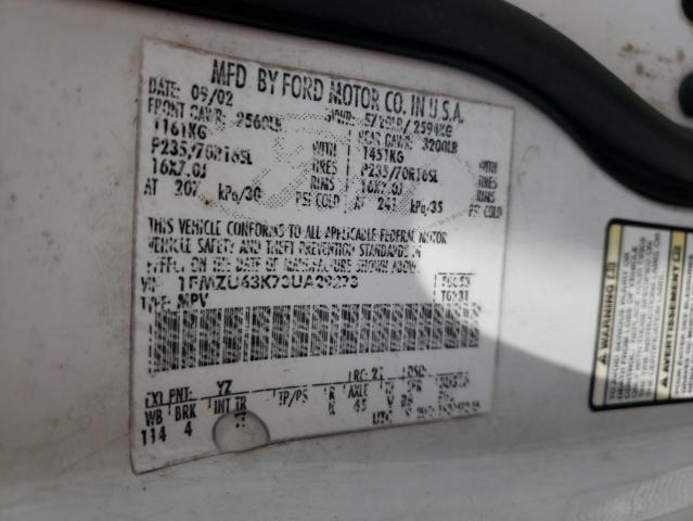 Photo 10 from auction – 2003 FORD EXPLORER X with VIN 1FMZU63K73UA29273