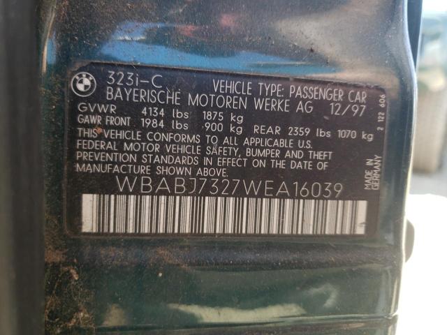 Photo 10 from auction – 1998 BMW 323 IC with VIN WBABJ7327WEA16039