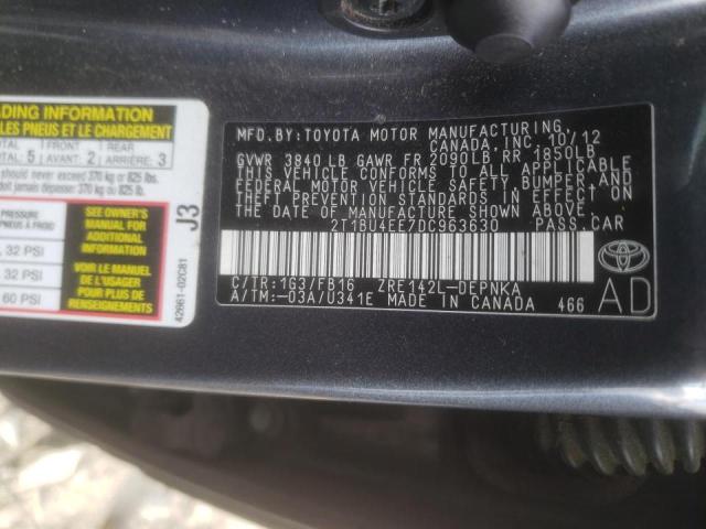 Photo 10 from auction – 2013 TOYOTA COROLLA BA with VIN 2T1BU4EE7DC963630