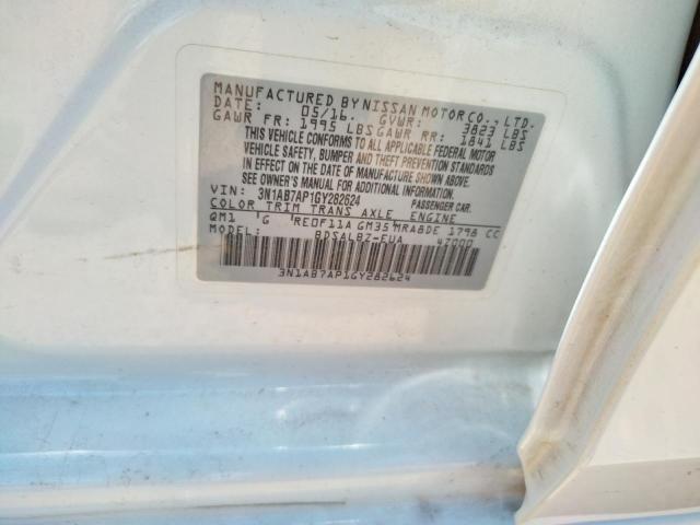 Photo 10 from auction – 2016 NISSAN SENTRA S with VIN 3N1AB7AP1GY282624