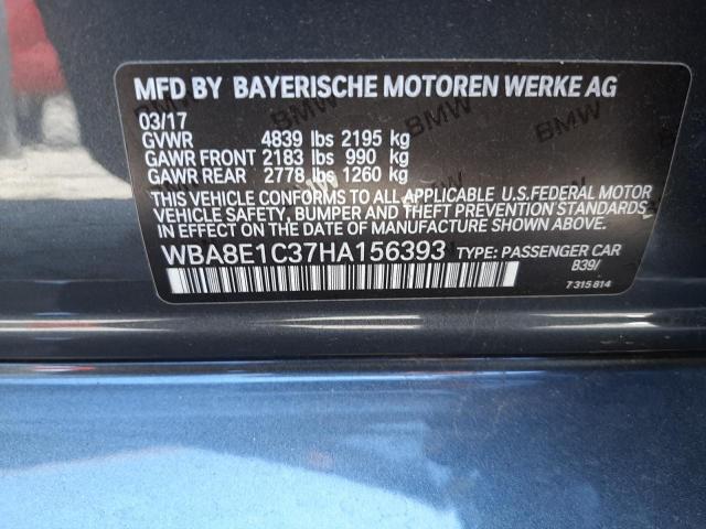 Photo 10 from auction – 2017 BMW 330E with VIN WBA8E1C37HA156393