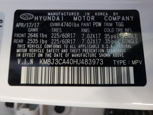 Photo 10 from auction – 2017 HYUNDAI TUCSON LIM with VIN KM8J3CA40HU483973
