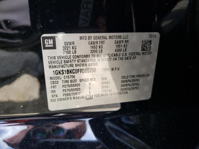 Photo 10 from auction – 2015 GMC YUKON SLT with VIN 1GKS1BKC0FR565298