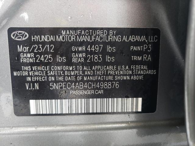 Photo 10 from auction – 2012 HYUNDAI SONATA SE with VIN 5NPEC4AB4CH498876