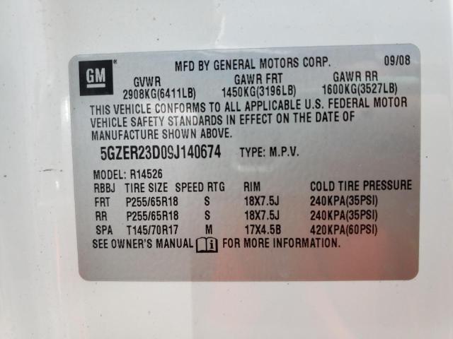 Photo 10 from auction – 2009 SATURN OUTLOOK XR with VIN 5GZER23D09J140674
