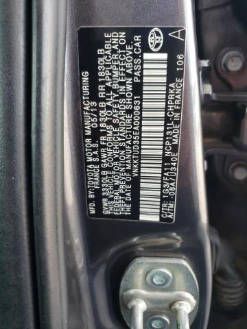 Photo 10 from auction – 2014 TOYOTA YARIS with VIN VNKKTUD35EA000631