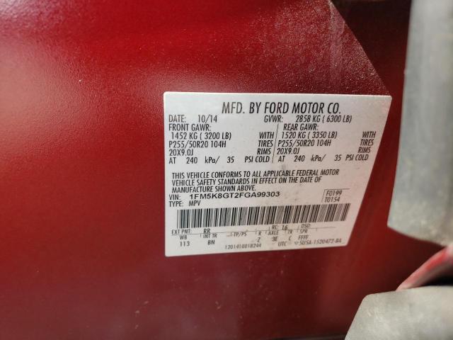 Photo 10 from auction – 2015 FORD EXPLORER S with VIN 1FM5K8GT2FGA99303