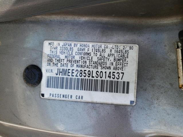 Photo 10 from auction – 1990 HONDA CIVIC with VIN JHMEE2859LS014537