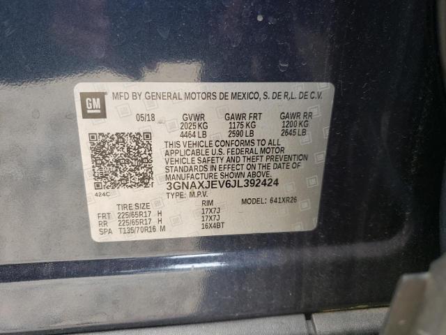 Photo 10 from auction – 2018 CHEVROLET EQUINOX LT with VIN 3GNAXJEV6JL392424