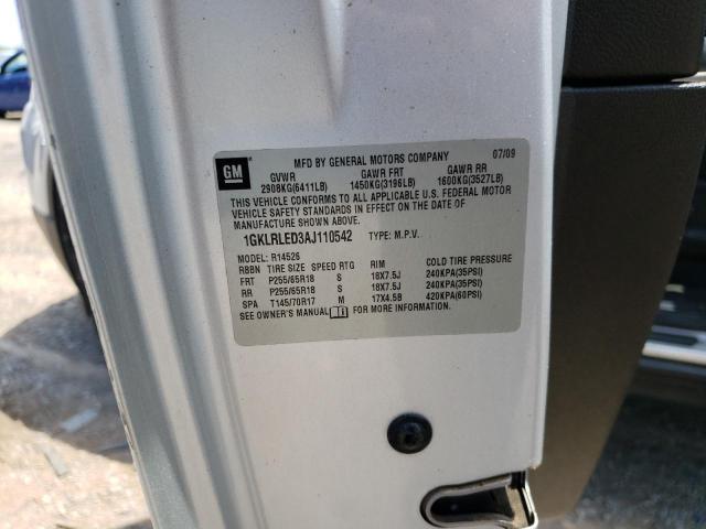 Photo 10 from auction – 2010 GMC ACADIA SLE with VIN 1GKLRLED3AJ110542