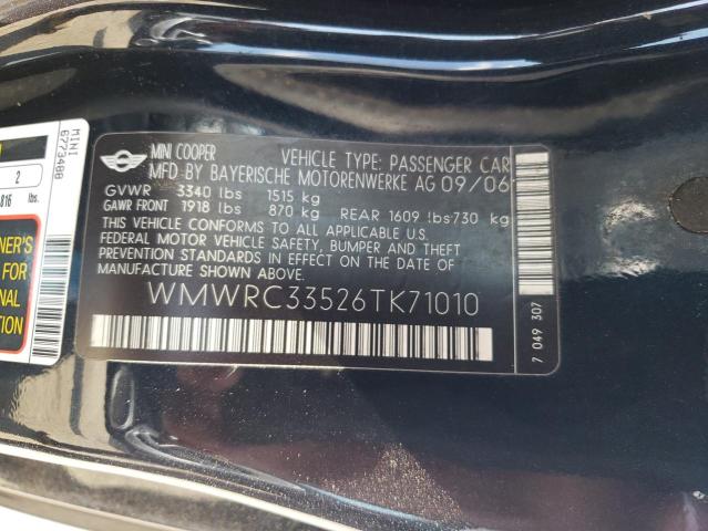Photo 10 from auction – 2006 MINI COOPER with VIN WMWRC33526TK71010
