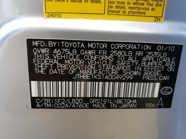 Zdjęcie 10 z aukcji – 2010 LEXUS GS 350 z VIN JTHBE1KS1A0049299
