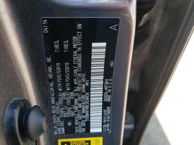 Photo 10 from auction – 2014 TOYOTA HIGHLANDER with VIN 5TDDKRFH8ES038836